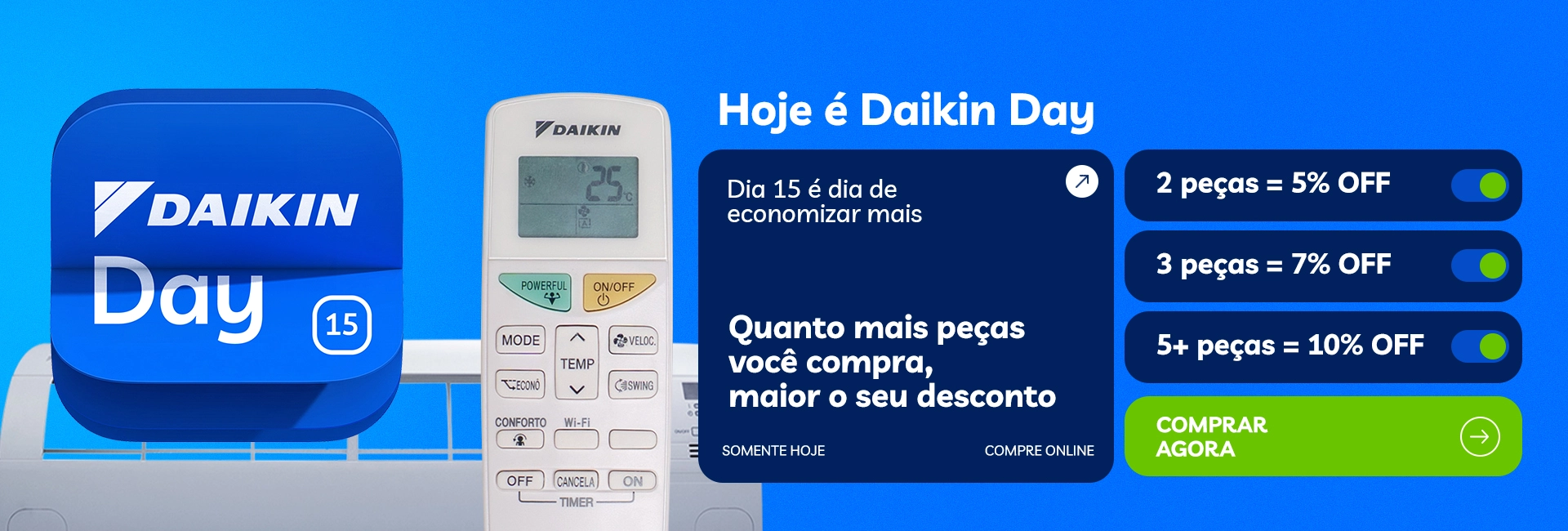 [PROMO DAIKIN DAY] Peças e Acessórios Daikin com Desconto Progressivo