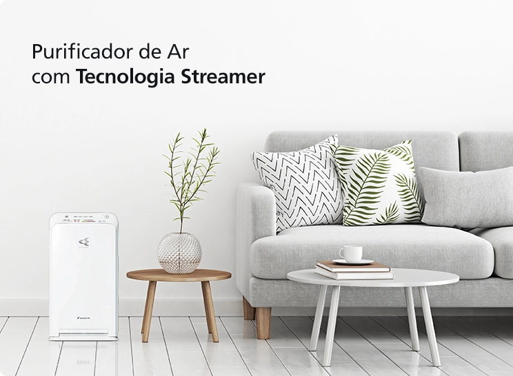 Purificador de ar Daikin Streamer removendo partículas invisíveis do ambiente