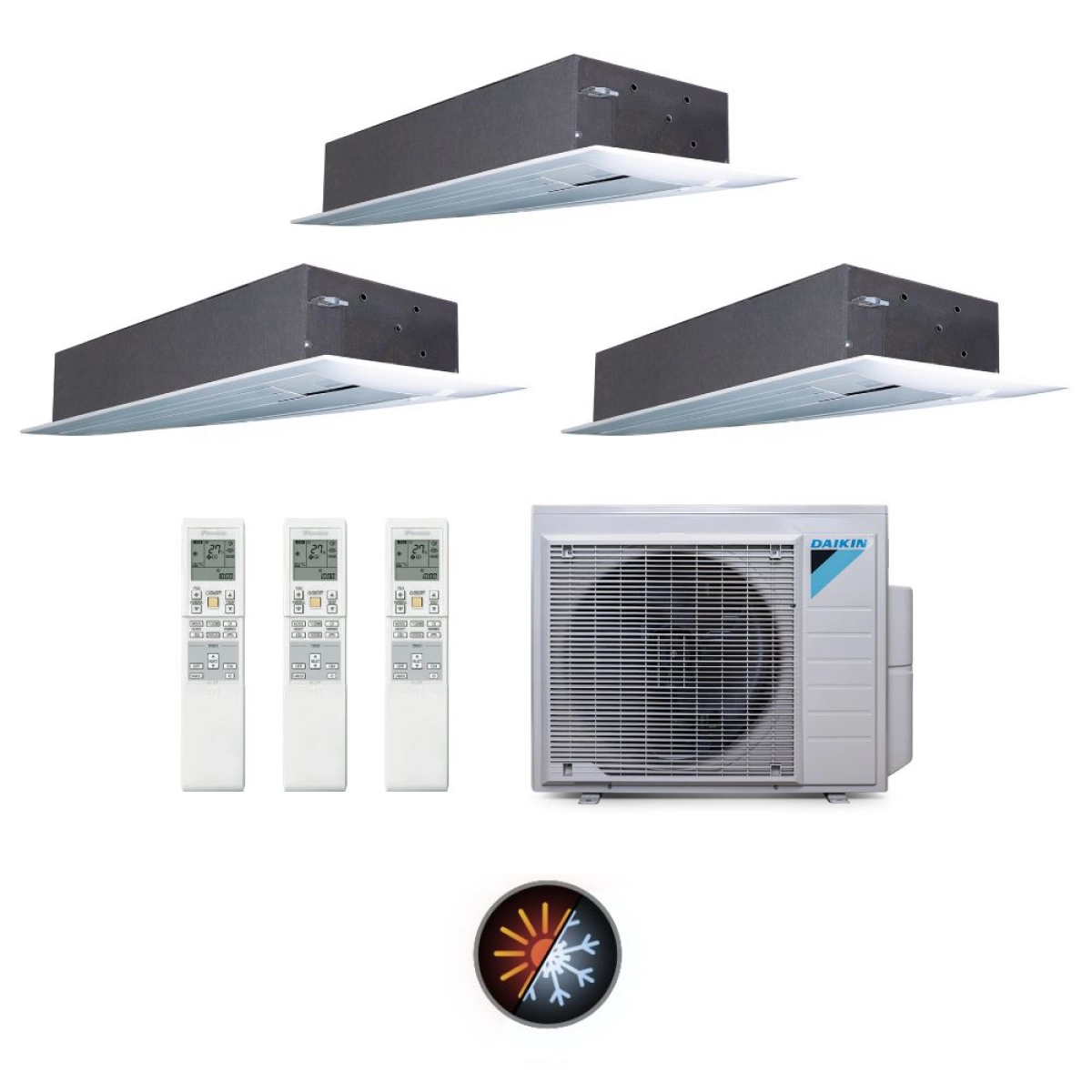 Multi Split 24.000 BTUs p/ 3 Ambientes 3x9.000 (Cassete 1 Via