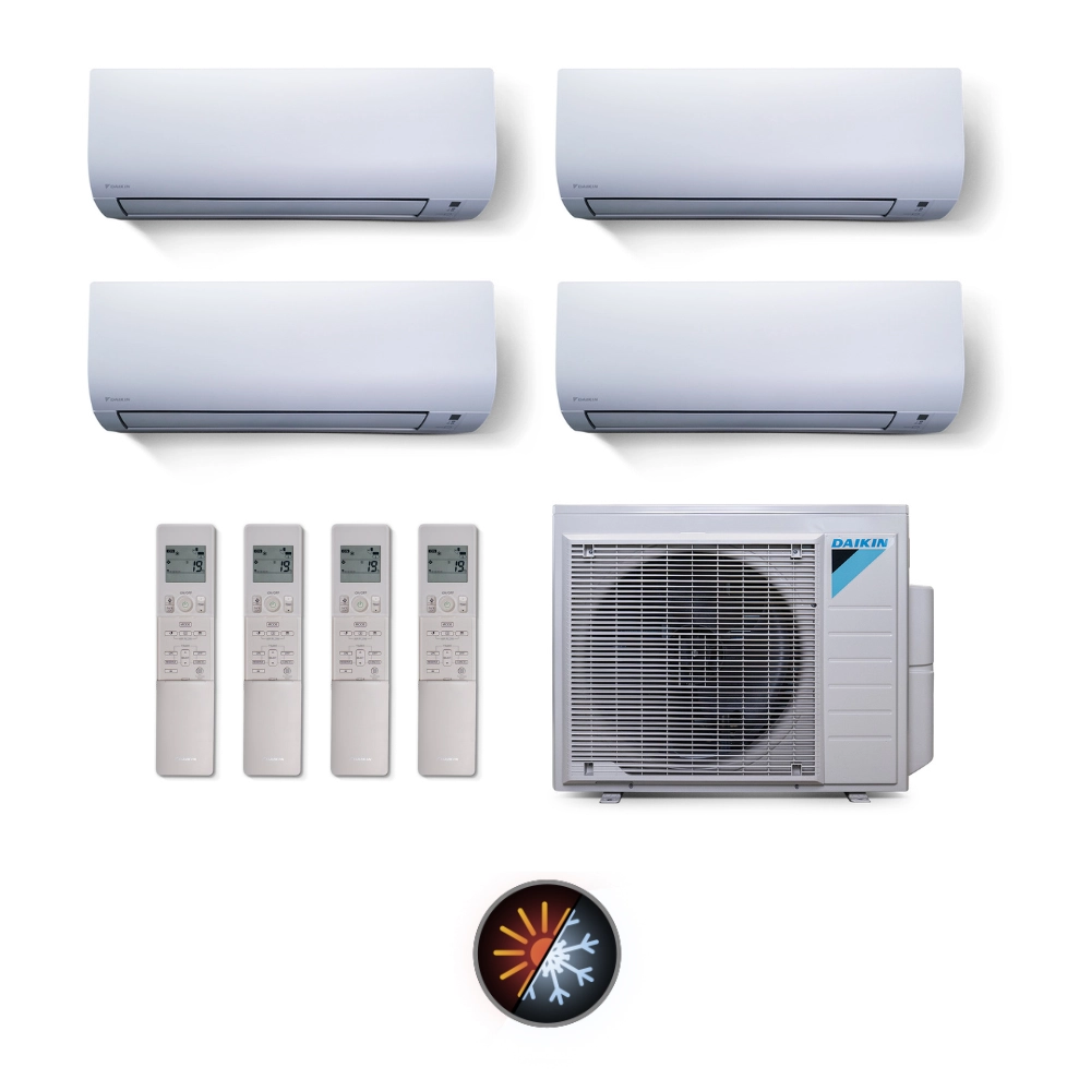 Ar Condicionado Multi Split 4 Ambientes 34000 Btus Inverter Advance Daikin com 3 Hi Wall 12000 e 1 de 18000 Quente Frio 220V