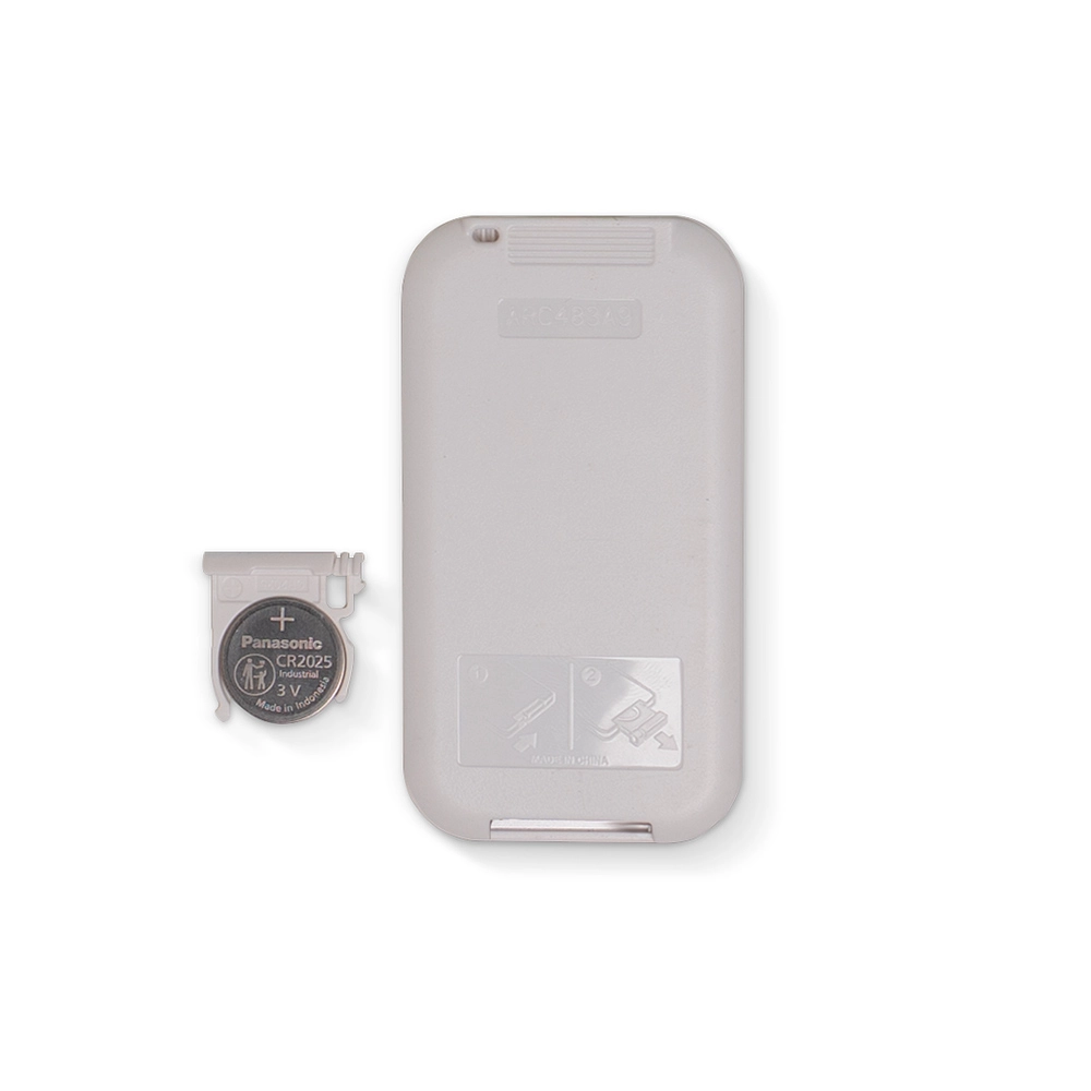 Imagem trazeira do controle do purificador de ar branco da Daikin Imagem trazeira do controle do purificador de ar branco da Daikin