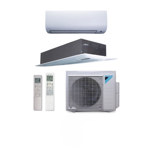 Ar Condicionado Multi Split 2 Ambientes 18000 Btus Inverter Advance Daikin com 1 Hi Wall de 9000 e 1 Cassete Uma Via 12000 Quente Frio 220V 