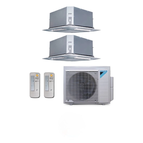 Ar Condicionado Multi Split 2 Ambientes 18000 Btus Inverter Advance Daikin com 2 Cassetes Quatro Vias 9000 Quente Frio 220V