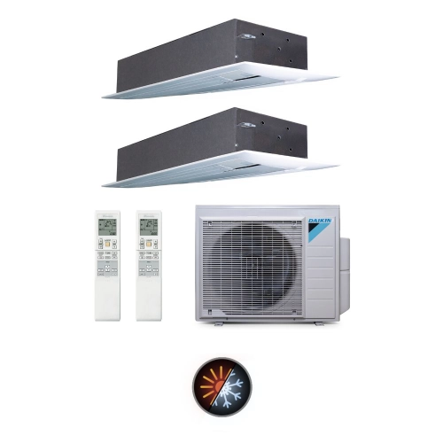 Ar Condicionado Multi Split 2 Ambientes 18000 Btus Inverter Advance Daikin com 2 Cassetes Uma Via 12000 Quente Frio 220V