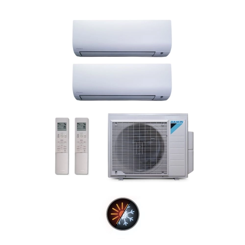 Ar Condicionado Multi Split 2 Ambientes 34000 Btus Inverter Advance Daikin com 2 Hi Wall 18000 e 24000 Quente Frio 220V
