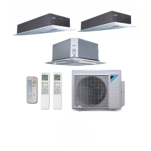 Ar Condicionado Multi Split 3 Ambientes 24000 Btus Inverter Advance Daikin com 2 Cassetes Uma Via 9000 e 1 Cassete Quatro Vias 18000 Quente Frio 220V