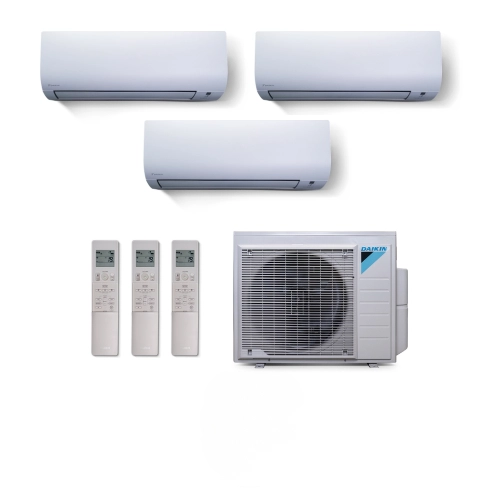 Ar Condicionado Multi Split 3 Ambientes 34000 Btus Inverter Advance Daikin com 2 Hi Wall 12000 e 1 de 18000 Quente Frio 220V