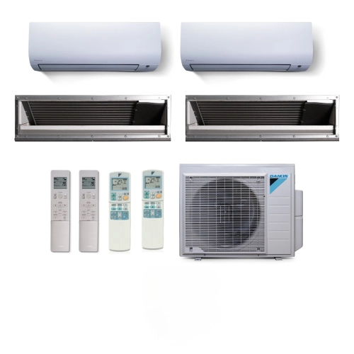 Ar Condicionado Multi Split 4 Ambientes 28000 Btus Inverter Advance Daikin com 2 Hi Wall 9000 e 2 Dutos 12000 Quente Frio 220V
