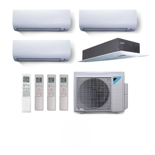 Ar Condicionado Multi Split 4 Ambientes 34000 Btus Inverter Advance Daikin com 2 Hi Wall 9000 e 1 de 12000 e 1 Cassete Uma Via 18000 Quente Frio 220V