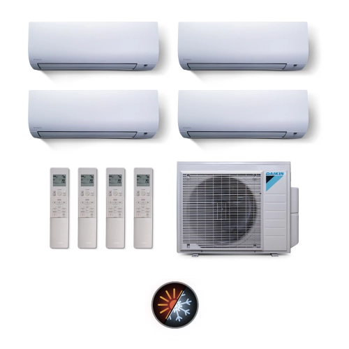 Ar Condicionado Multi Split 4 Ambientes 34000 Btus Inverter Advance Daikin com 3 Hi Wall 12000 e 1 de 18000 Quente Frio 220V