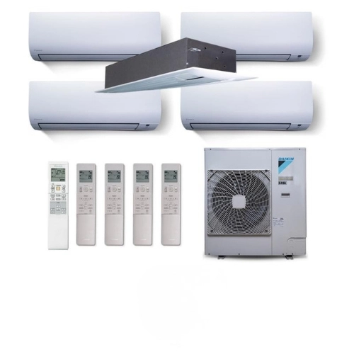 Ar Condicionado Multi Split 5 Ambientes 38000 Btus Inverter Advance Daikin com 4 Hi Wall 9000 e 1 Cassete Uma Via 12000  Quente Frio 220V