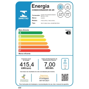 Ar Condicionado 12000 Btus Split Hi Wall Daikin Full Inverter Frio 220V