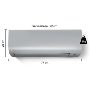 Ar Condicionado 12000 Btus Split Hi Wall Daikin Full Inverter Icolor Prata Quente e Frio 220V