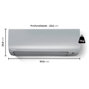 Ar Condicionado 24000 Btus Split Hi Wall Daikin Full Inverter Icolor Prata Quente e Frio 220V