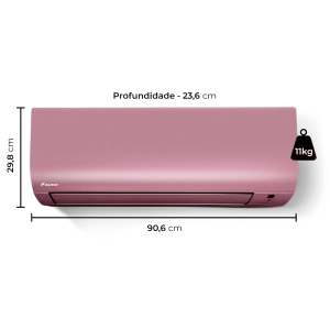 Ar Condicionado 24000 Btus Split Hi Wall Daikin Full Inverter Icolor Rosa Quente e Frio 220V