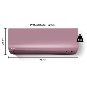 Ar Condicionado 9000 Btus Inverter Daikin Ecoswing Smart Gold Icolor Rosa Quente Frio 220V