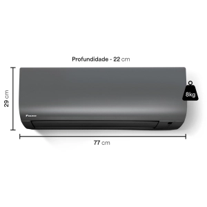 Ar Condicionado 9000 Btus Split Hi Wall Daikin Full Inverter Icolor Grafite Quente e Frio 220V