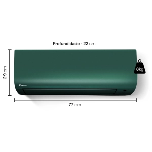 Ar Condicionado 9000 Btus Split Hi Wall Daikin Full Inverter Icolor Verde Quente e Frio 220V Ar Condicionado 9000 Btus Split Hi Wall Daikin Full Inverter Icolor Verde Quente e Frio 220V