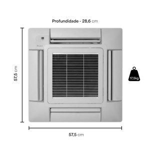 Ar Condicionado Multi Split 2 Ambientes 34000 Btus Inverter Advance Daikin com 2 Cassetes Quatro Vias 18000 Quente Frio 220V