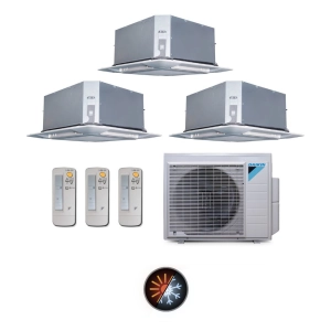 Ar Condicionado Multi Split 3 Ambientes 24000 Btus Inverter Advance Daikin com 2 Cassetes Quatro Vias 9000 e 1 de 18000 Quente Frio 220V Ar Condicionado Multi Split 3 Ambientes 24000 Btus Inverter Advance Daikin com 2 Cassetes Quatro Vias 9000 e 1 de 18000 Quente Frio 220V