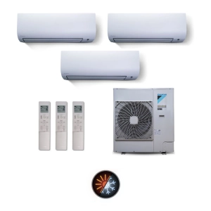 Ar Condicionado Multi Split 3 Ambientes 38000 Btus Inverter Advance Daikin com 1 Hi Wall 12000 e 2 de 20000 Quente Frio 220V