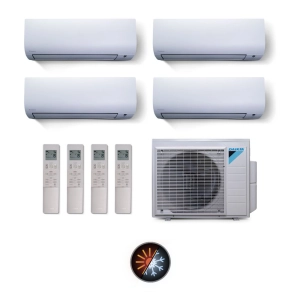 Ar Condicionado Multi Split 4 Ambientes 28000 Btus Inverter Advance Daikin com 2 Hi Wall 9000 1 de 12000 e 1 de 20000 Quente Frio 220V