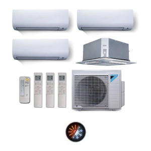 Ar Condicionado Multi Split 4 Ambientes 28000 Btus Inverter Advance Daikin com 3 Hi Wall 9000 e 1 Cassete Quatro Vias 18000 Quente Frio 220V Ar Condicionado Multi Split 4 Ambientes 28000 Btus Inverter Advance Daikin com 3 Hi Wall 9000 e 1 Cassete Quatro Vias 18000 Quente Frio 220V