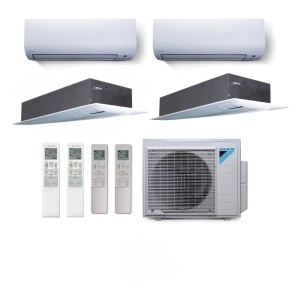 Ar Condicionado Multi Split 4 Ambientes 34000 Btus Inverter Advance Daikin com 2 Hi Wall 9000 e 2 Cassetes Uma Via 18000 Quente Frio 220V